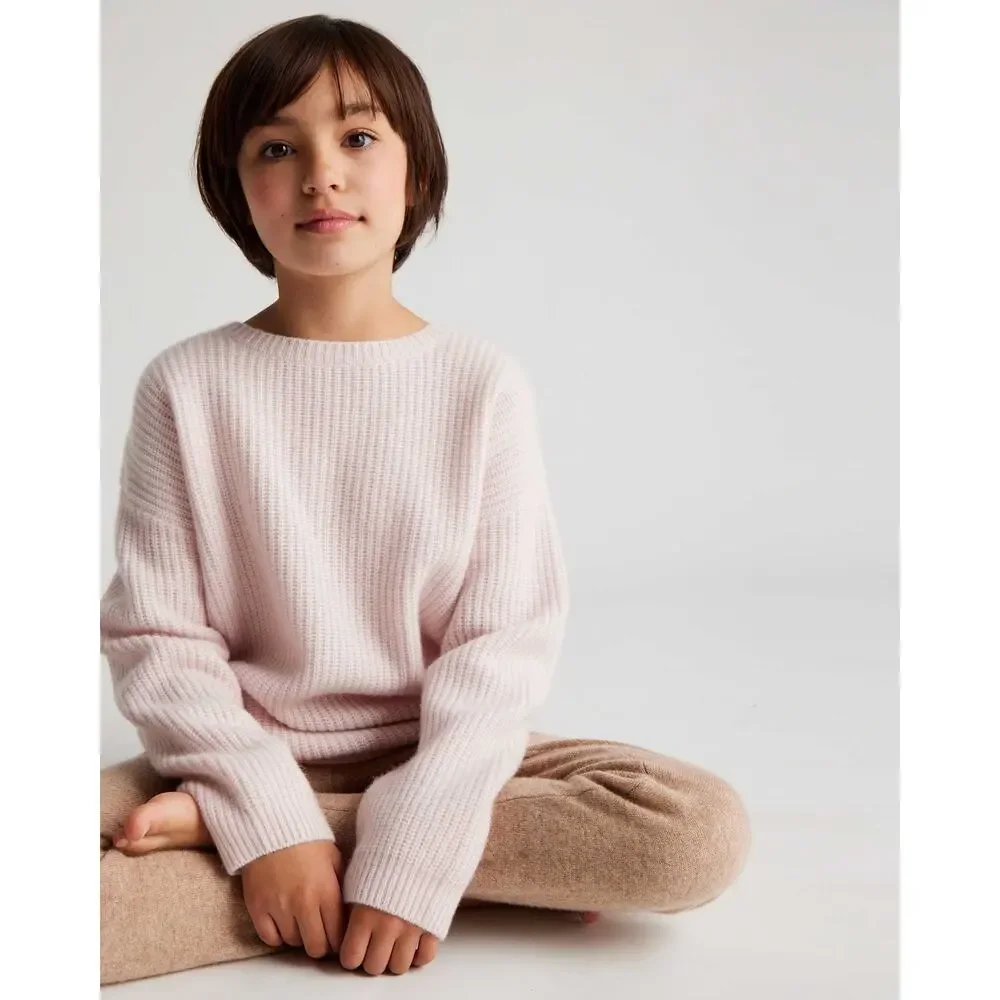 NWT Quince Washable Cashmere Fisherman Tunic Sweater Minimal Pink 2T